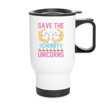 Save the chubby unicorns Unicorn - Thermal mug with handle - white - Front