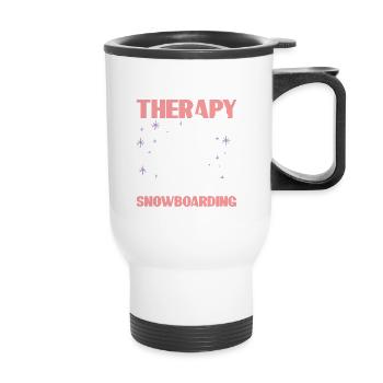 snowboarding therapie - Thermobecher mit Tragegriff - Weiß - Vorne