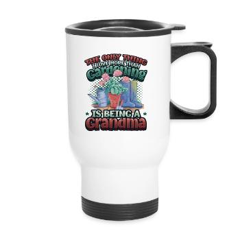 Amoureux du jardin, femmes, jardinage, grand-mère. - Tasse isotherme avec poignée - blanc - Devant