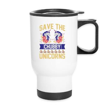 Save the chubby unicorns Unicorn - Thermal mug with handle - white - Front