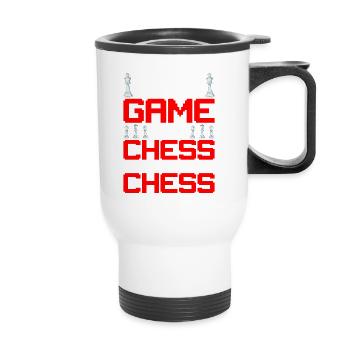 La vie est comme une partie d’échecs, je suce aux échecs - Tasse isotherme avec poignée - blanc - Devant