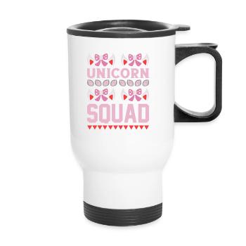 Einhorn Unicorn Squad - Thermobecher mit Tragegriff - Weiß - Vorne