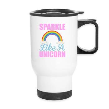 Glitzern wie ein Einhorn Unicorn - Thermobecher mit Tragegriff - Weiß - Vorne