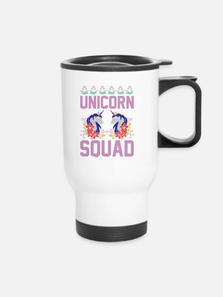 Einhorn Unicorn Squad - Thermobecher mit Tragegriff - Weiß