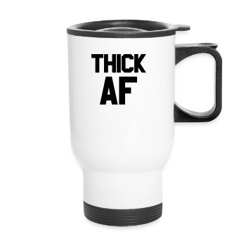 Dicke af lustige Fitness -�bungen Training dicke a - Thermobecher mit Tragegriff - Weiß - Vorne