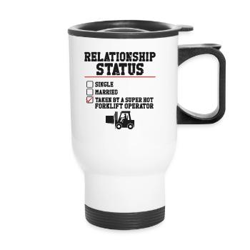 Certified Forklift Truck Operator - Thermal mug with handle - white - Front