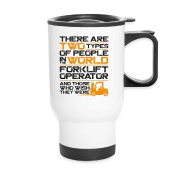 Certified Forklift Truck Operator - Thermal mug with handle - white - Front