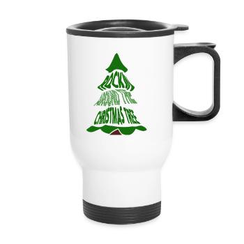 ROCKIN AROUND THE CHRISTMAS TREE Ugly Christmas - Thermobecher mit Tragegriff - Weiß - Vorne