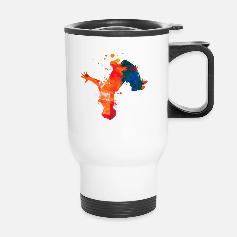 free running - Thermal mug with handle - white