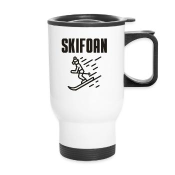 Ski - Thermobecher mit Tragegriff - Weiß - Vorne