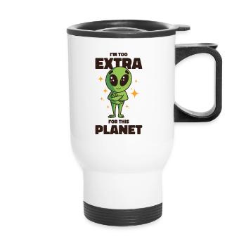 Alien Extrovert Extraterrestrial Beings Cool Alien - Thermal mug with handle - white - Front