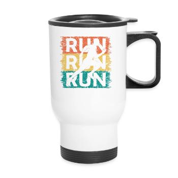 Running Dad Loves To Run Cool Marathon Runner - Thermal mug with handle - white - Front