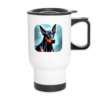 Doberman - Tasse isotherme avec poignée - blanc - Devant