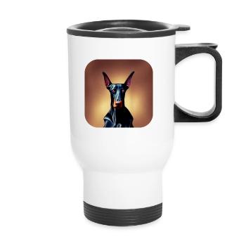 Doberman - Tasse isotherme avec poignée - blanc - Devant
