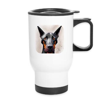 Doberman - Tasse isotherme avec poignée - blanc - Devant