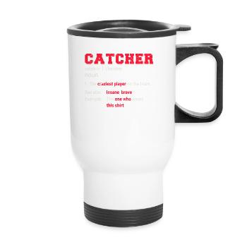 Baseball Catcher Softball Catcher Player Funny - Thermal mug with handle - white - Front