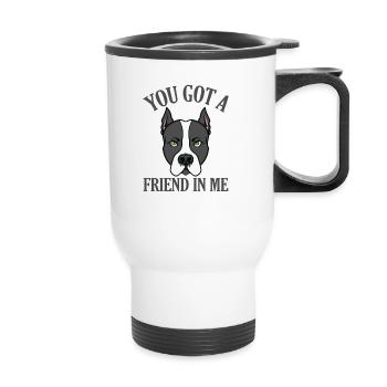 Staffordshire Terrier Tu as un ami en moi Chien - Tasse isotherme avec poignée - blanc - Devant