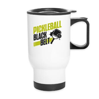 Pickleball Pickleball Black Belt - Thermal mug with handle - white - Front