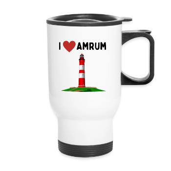 J’aime Amrum - Tasse isotherme avec poignée - blanc - Devant
