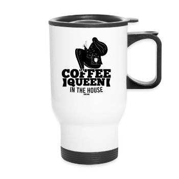 Breakfast coffee for mom - Thermal mug with handle - white - Front