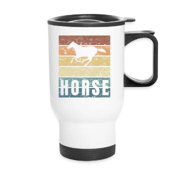 Equestrian Riding Dressage Horse breed Crunge stable - Thermal mug with handle - white - Front