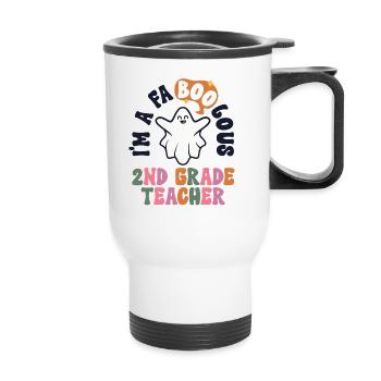 Teacher Halloween Retro 2nd Grade Vintage Second - Thermal mug with handle - white - Front