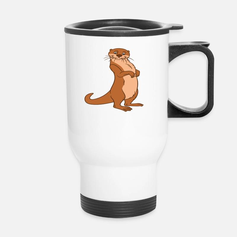 Niedliche Otter-Wortspiele Und Otter-Witze - Thermobecher mit Tragegriff - Weiß