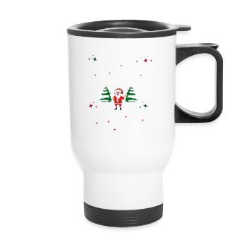 Howdy Santa Weihnachtsoutfit - Thermobecher mit Tragegriff - Weiß - Vorne