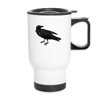 Les amateurs de corbeaux en détresse - Tasse isotherme avec poignée - blanc - Devant
