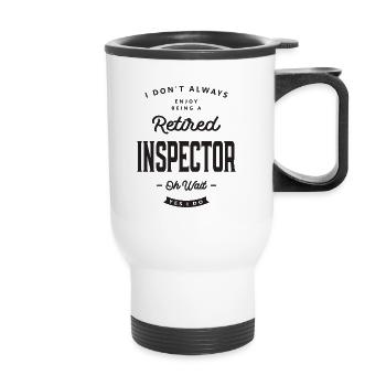 Inspecteur Profession drôle de travail - Tasse isotherme avec poignée - blanc - Devant