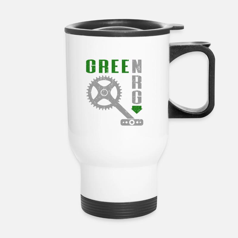Fahrrad Green Energy - Thermobecher mit Tragegriff - Weiß