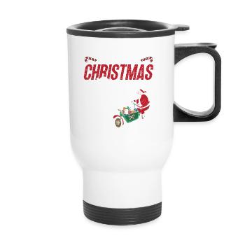 Funny Stages Of Christmas Shopping Pajama - Thermal mug with handle - white - Front