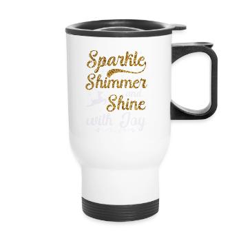 Étincelant scintillant et brillez de joie Noël - Tasse isotherme avec poignée - blanc - Devant