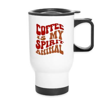 Coffee Is My Spirit Animal - Thermal mug with handle - white - Front