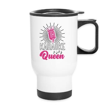 Karaoké Chanteur 80s Karaoké Rétro - Tasse isotherme avec poignée - blanc - Devant