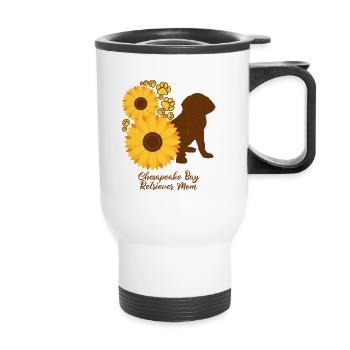 Sunflower Mother - Chesapeake Bay Retriever - Thermal mug with handle - white - Front