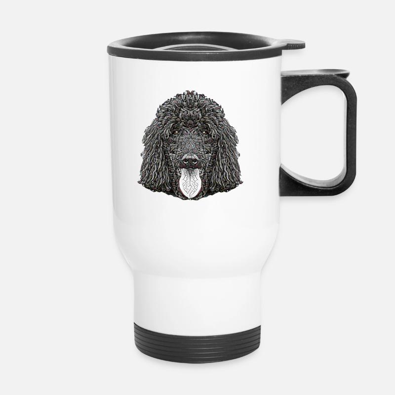 Visage de caniche standard - Tasse isotherme avec poignée - blanc