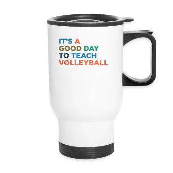 Teaching volleyball coaches - Thermal mug with handle - white - Front