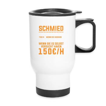 Preisliste Für Einen Schmied Schmiedekunst - Thermobecher mit Tragegriff - Weiß - Vorne