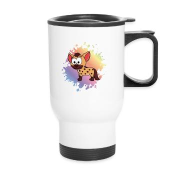 Hyäne Comic Tier - Thermobecher mit Tragegriff - Weiß - Vorne
