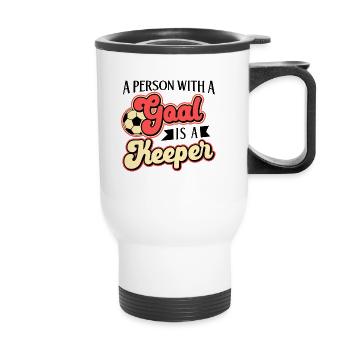 Football Life Gardien de but Joueur Sport - Tasse isotherme avec poignée - blanc - Devant