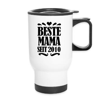Beste Mama seit 2010 - Thermobecher mit Tragegriff - Weiß - Vorne