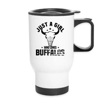 Buffalo Bison Ox Indian American - Thermal mug with handle - white - Front