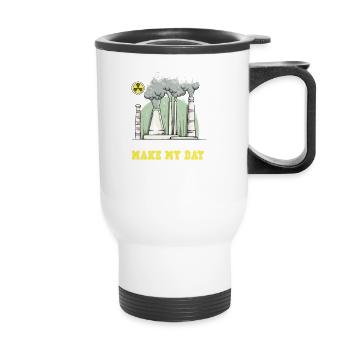 Nuclear power plant Nuclear energy Renewable energy - Thermal mug with handle - white - Front