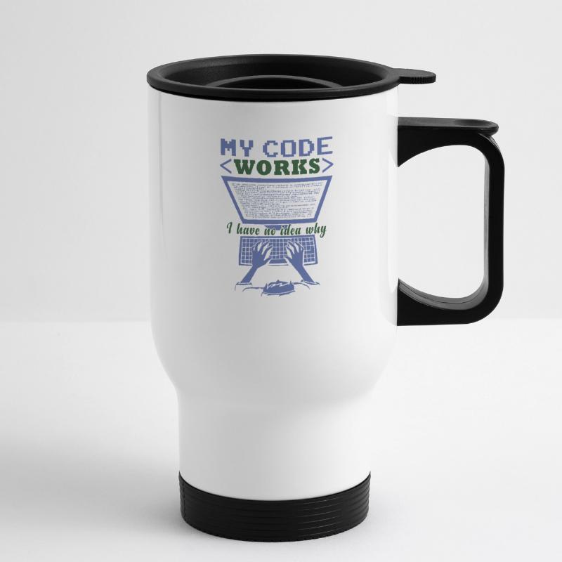 Funny Code Joke Coding Thermal mug with handle