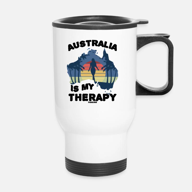 Australia Is My Therapy - Thermobecher mit Tragegriff - Weiß