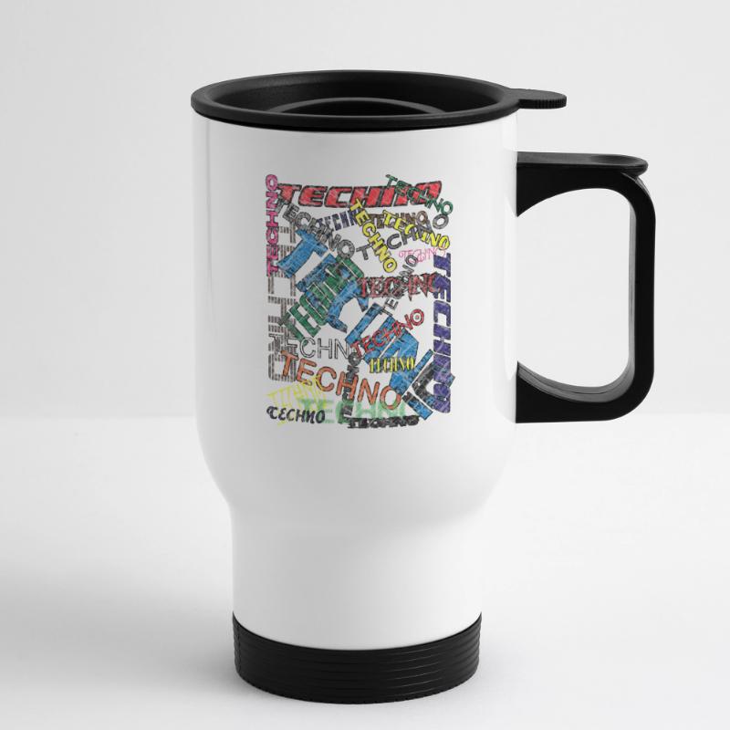 Techno Techno Techno | Nous aimons la techno Tasse isotherme avec poignée