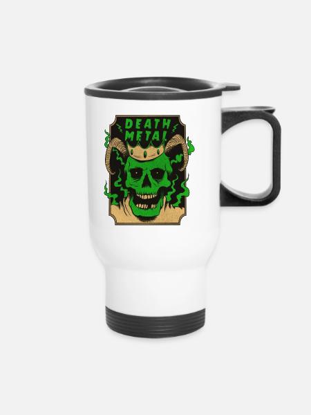 Death Metal Design - Thermobecher mit Tragegriff - Weiß