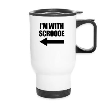 Ich bin mit Scrooge passend zu Weihnachten mit Scr - Thermobecher mit Tragegriff - Weiß - Vorne