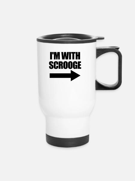 Ich bin mit Scrooge passend zu Weihnachten mit Scr - Thermobecher mit Tragegriff - Weiß